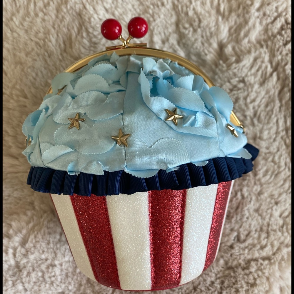 Betsy Johnson baked in the USA cupcake cross body bag